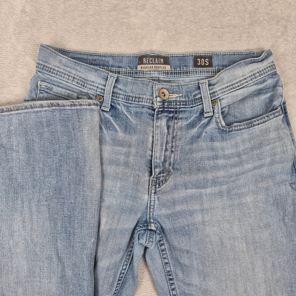 Reclaim 30S 30x30 Mens Regular Bootleg Light Wash Denim Bootcut Jeans ARL231